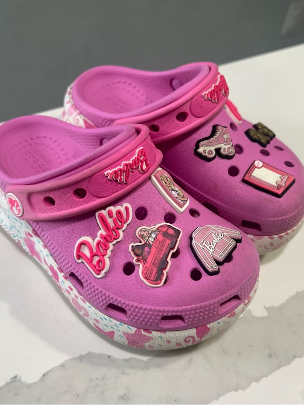 CROCS Kids' Pink Barbie Charm Clog Sandals